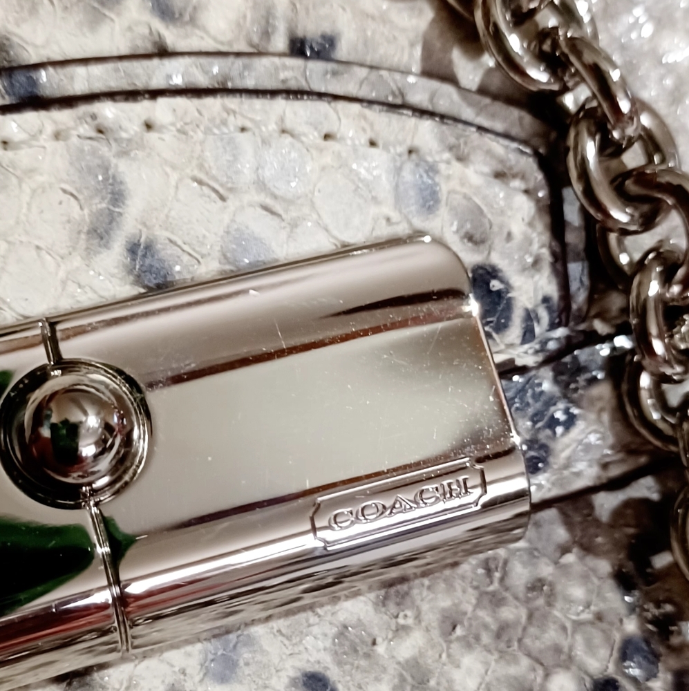 COACH Metallic Snake Kristin Clutch Crossbody RARE NWOT - Picture 6 of 16